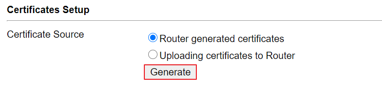 use router to generate certificate files for openvpn