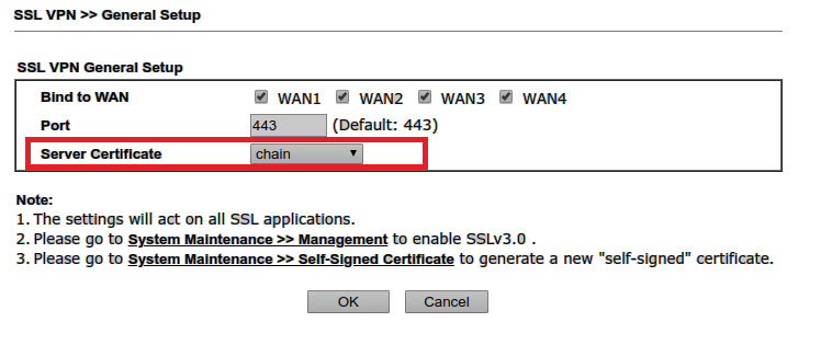 скриншот страницы общей настройки SSL