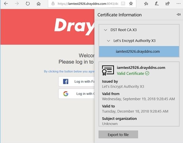 снимок экрана Chrome, показывающий информацию о сертификате веб-страницы
