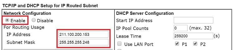 скриншот страницы сведений о маршрутизируемой IP-подсети DrayOS