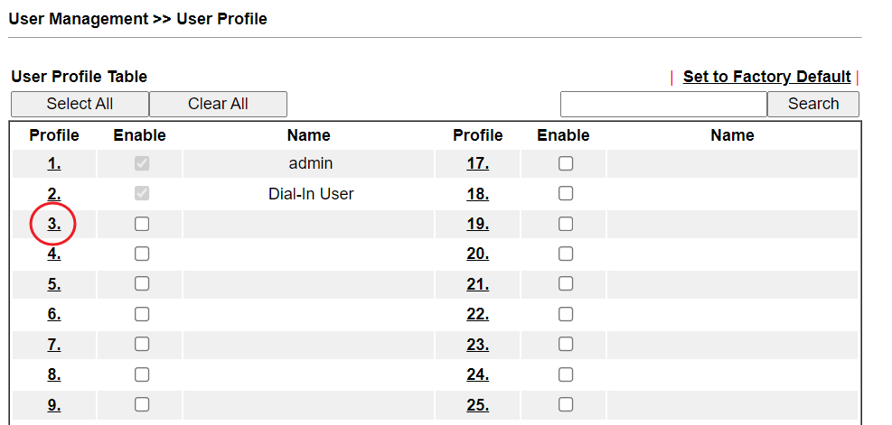 скриншот списка локальных профилей пользователей DrayOS