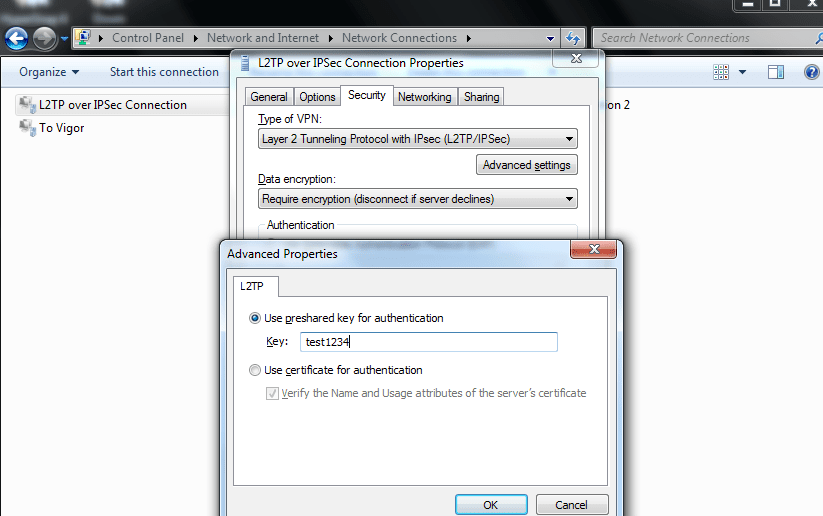 скриншот сетевого подключения Windows 7