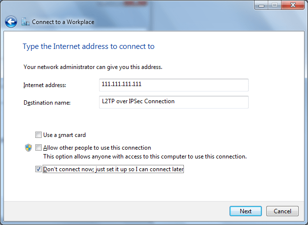 скриншот сетевого подключения Windows 7