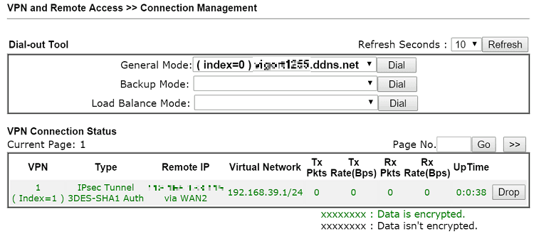 снимок экрана с онлайн-статусами VPN, показывающий, что VPN подключен