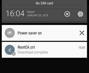 скриншот загрузки Android Root CA