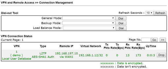 скриншот DrayOS VPN Status