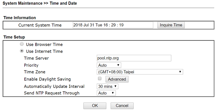 скриншот настроек времени и даты DrayOS