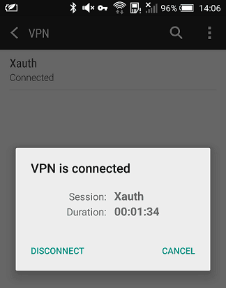скриншот Android VPN Connected
