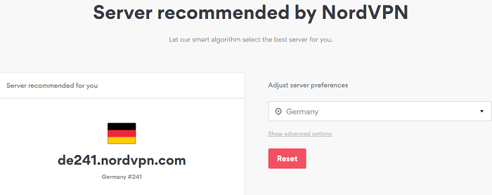 a screenshot of NordVPN Server settings