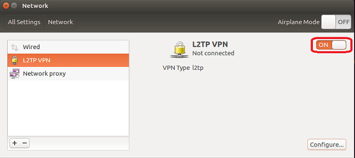 скриншот переключателя Ubuntu на VPN-соединение 
