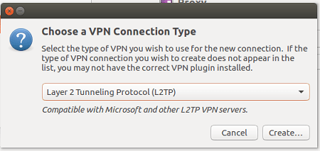 скриншот Ubuntu выберите l2tp vpn