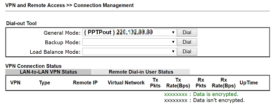 скриншот DrayOS VPN Connection Management